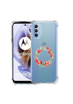 Husa Antisoc pentru Moto G71 5G, AirBag, Pink wreath 15, Clear 