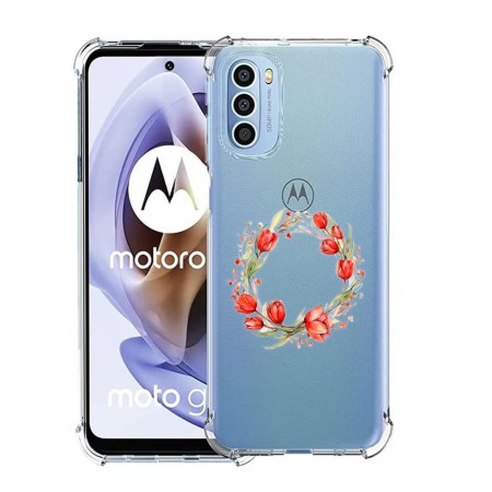 Husa Antisoc pentru Moto G71 5G, AirBag, Pink wreath 15, Clear 