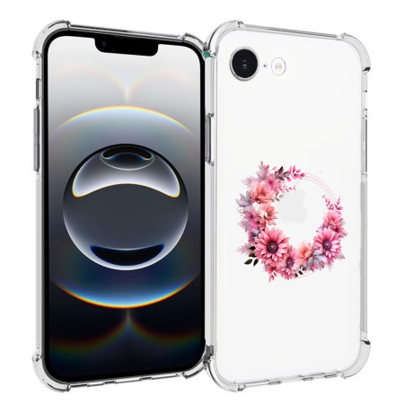 Husa Antisoc pentru iPhone 16e, AirBag, Pink wreath 1, Clear 