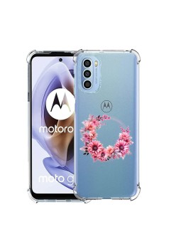 Husa Antisoc pentru Motorola Moto G71 5G, AirBag, Pink wreath 1, Clear 