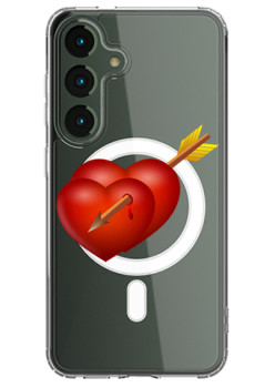 Husa personalizata Samsung Galaxy S24, MagSafe Atasare Magnetica, Hearts With Arrow