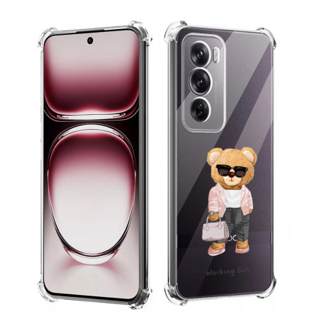 Husa Antisoc pentru Oppo Reno12 Pro, AirBag PRO, Clear, Working Girl