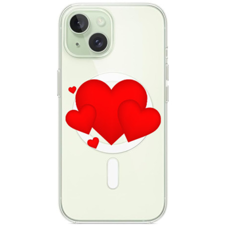 Husa personalizata Apple iPhone 15 Plus, MagSafe, Heart