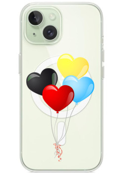 Husa personalizata Apple iPhone 15 Plus, MagSafe, Balloons of Love