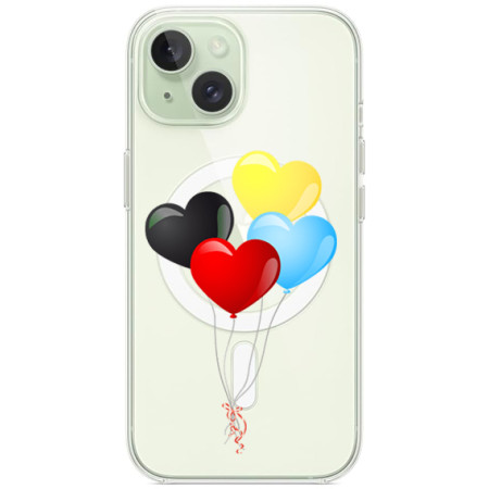 Husa personalizata Apple iPhone 15 Plus, MagSafe, Balloons of Love
