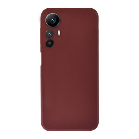 Husa Silicon compatibila Xiaomi 12 Lite, Soft Matt, Protectie Camera Foto, Bordo