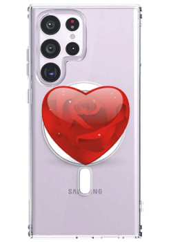 Husa personalizata Samsung Galaxy S23 Ultra, MagSafe Atasare Magnetica, Rose Heart