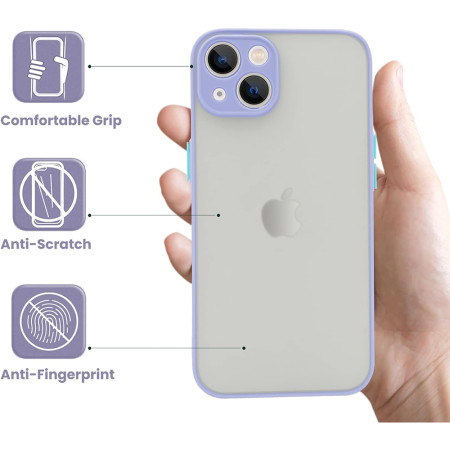 Husa cu protectie la camere si finisaj mat pentru APPLE iPhone, Mov - Alege Modelul!