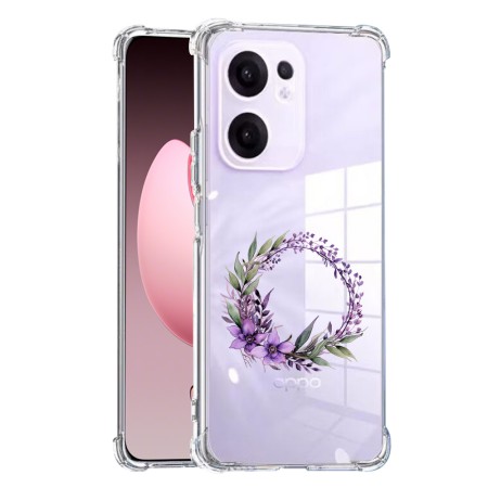 Husa Antisoc pentru Oppo Reno13 F, AirBag, Pink wreath 10, Clear 