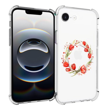 Husa Antisoc pentru iPhone 16e, AirBag, Pink wreath 15, Clear 