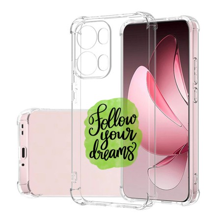 Husa Antisoc pentru Oppo Reno13 Pro, AirBag PRO, Clear, Follow Your Dreams