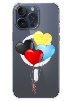 Husa personalizata Apple iPhone 15, MagSafe, Balloons of Love