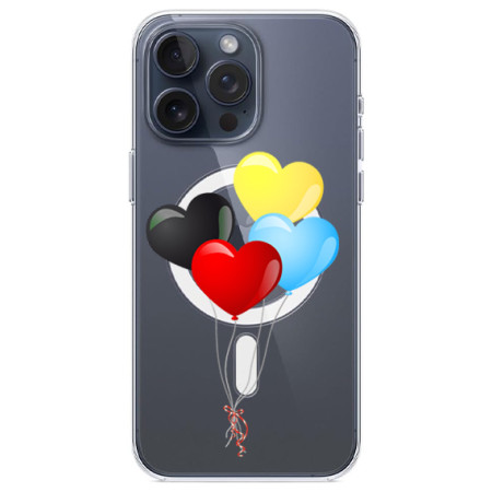 Husa personalizata Apple iPhone 15, MagSafe, Balloons of Love