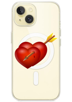 Husa personalizata Apple iPhone 14, MagSafe, Hearts With Arrow