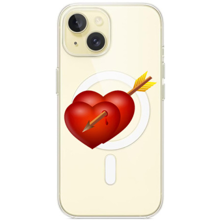 Husa personalizata Apple iPhone 14, MagSafe, Hearts With Arrow
