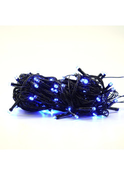 Instalatie Brad de Craciun liniara, 8 jocuri de lumini, Controler, 10 m din care 1m cablu priza, 220V, 100 LED, Albastru
