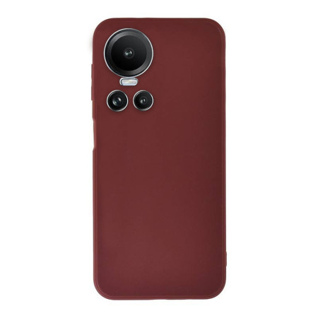 Husa Silicon compatibila Oppo Reno 10, Soft Matt, Protectie Camera Foto, Bordo