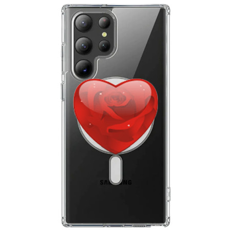 Husa personalizata Samsung Galaxy S24 Ultra, MagSafe Atasare Magnetica, Rose Heart