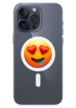 Husa personalizata Apple iPhone 15, MagSafe, Emoji Love Smile