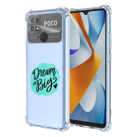 Husa Antisoc pentru Xiaomi Poco C40, AirBag PRO, Clear, Dream Big