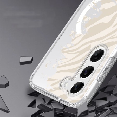 Husa pentru Samsung Galaxy A55 5G, Atasare Magnetica, MagSafe, Pattern Skin 10, Clear