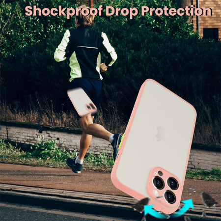 Husa cu protectie la camere si finisaj mat pentru APPLE iPhone, Roz - Alege Modelul!