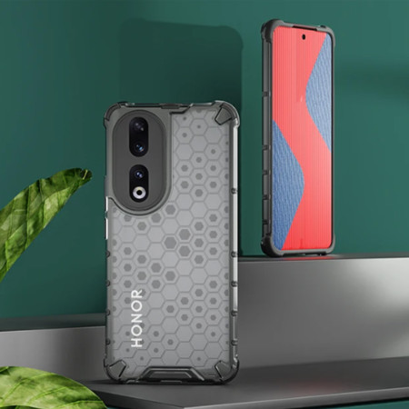 Husa antisoc compatibila Honor 90, Honeycomb AirBag, Negru