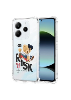 Husa Antisoc pentru Xiaomi Redmi Note 14 4G, AirBag PRO, Transparent, Risk Taker