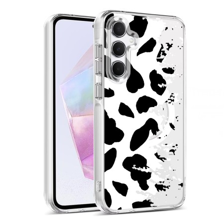 Husa pentru Samsung Galaxy A55 5G, Atasare Magnetica, MagSafe, Pattern Skin 12, Clear