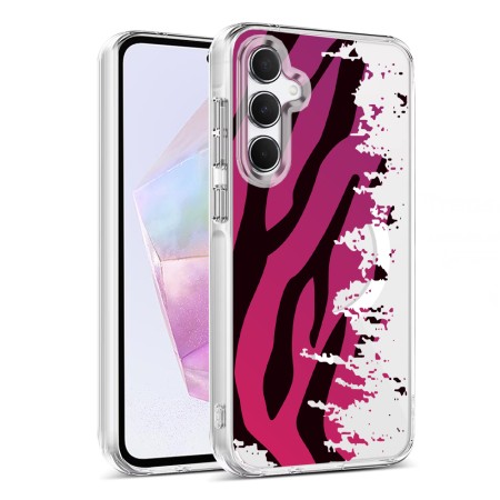 Husa pentru Samsung Galaxy A35 5G, Atasare Magnetica, MagSafe, Pattern Skin 25, Clear