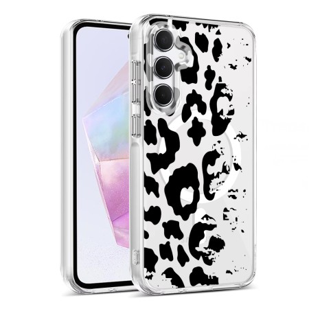 Husa pentru Samsung Galaxy A55 5G, Atasare Magnetica, MagSafe, Pattern Skin 42, Clear