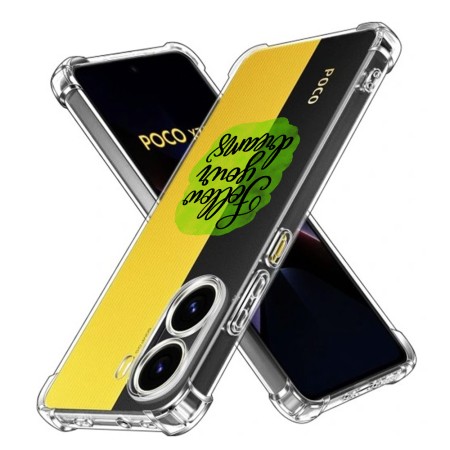 Husa Antisoc pentru Xiaomi Poco X7 Pro, AirBag PRO, Clear, Follow Your Dreams