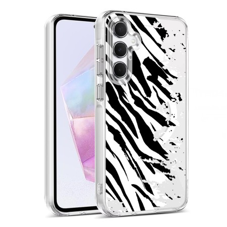 Husa pentru Samsung Galaxy A35 5G, Atasare Magnetica, MagSafe, Pattern Skin 16, Clear