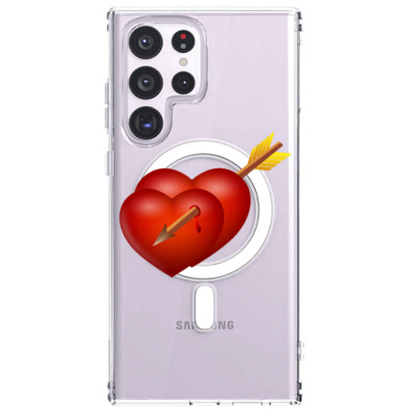 Husa personalizata Samsung Galaxy S23 Ultra, MagSafe Atasare Magnetica, Hearts With Arrow