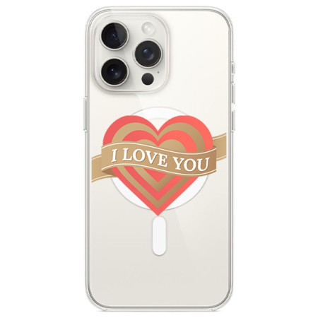 Husa personalizata Apple iPhone 14 Pro, MagSafe, Love You
