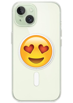 Husa personalizata Apple iPhone 15 Plus, MagSafe, Emoji Love Smile