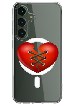 Husa personalizata Samsung Galaxy S24, MagSafe Atasare Magnetica, Stitched Heart