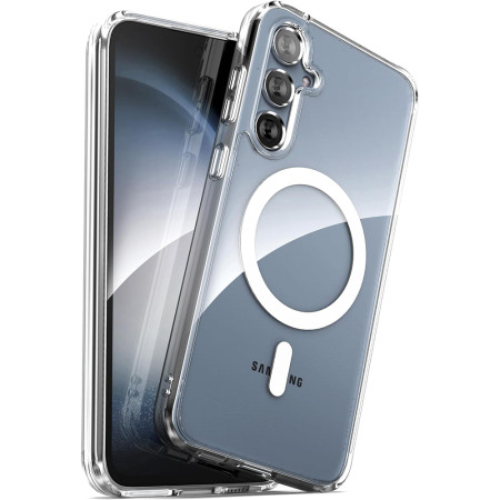 Husa MagSafe compatibila Samsung Galaxy S24, Atasare Magnetica, Clear Case, Transparent