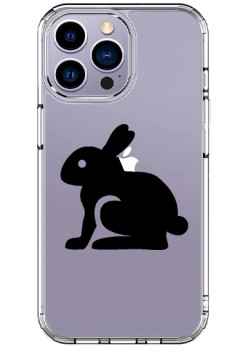 Husa personalizata Apple iPhone 15 Pro, Black Bunny