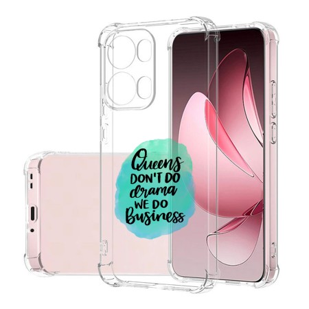 Husa Antisoc pentru Oppo Reno13 Pro, AirBag PRO, Clear, Queens Don't Do Drama We Do Business 