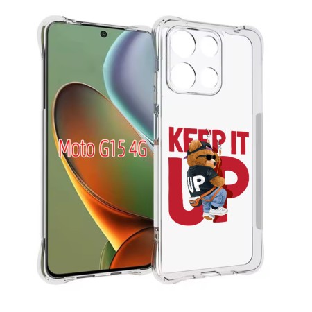 Husa Antisoc pentru Motorola Moto G15, AirBag PRO, Clear, Keep it Up