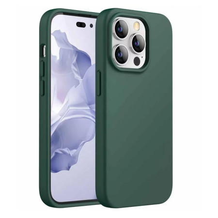 Husa silicon pentru Apple iPhone 12 Pro Camera SuperProtect, Interior din Microfibra, Verde