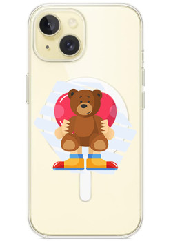 Husa personalizata Apple iPhone 14, MagSafe, Teddy Bear Love