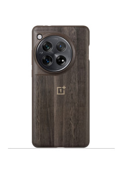 Husa pentru OnePlus 12, Walnut Texture Bumper, Maro