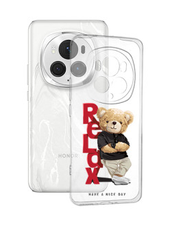 Husa pentru Honor Magic 6 Pro, Tech Relax Bear, Transparenta