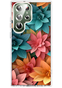 Husa personalizata pentru Samsung Galaxy S23 Ultra, MagSafe Atasare Magnetica, 3D Flower Medley 13