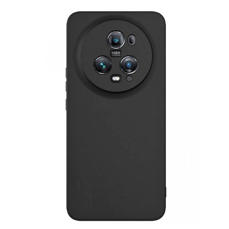 Husa Silicon compatibila Honor Magic 5 Pro, Soft Matt, Protectie Camera Foto, Negru