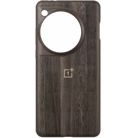 Husa pentru OnePlus 12, Walnut Texture Bumper, Maro