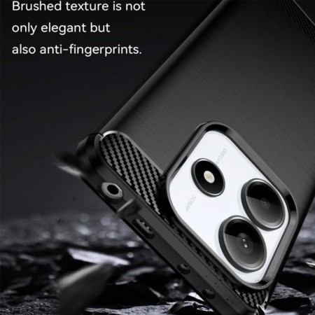 Husa Carbon pentru Xiaomi Redmi Note 14 4G, Tech Protects, Black