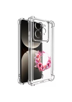 Husa Antisoc pentru Realme GT 7 Pro, AirBag, Pink wreath 1, Clear 